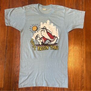 VTG “Just Passin’ Thru” 70s Rat’s Hole Graphic Tee R Crumb Truckin’ Medium